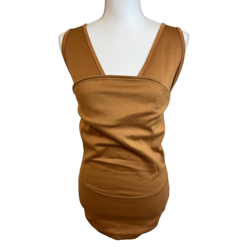 LALABU Baby Tank Top Shirt Pouch Womens Size Medium Toffee‎ Brown Soothe